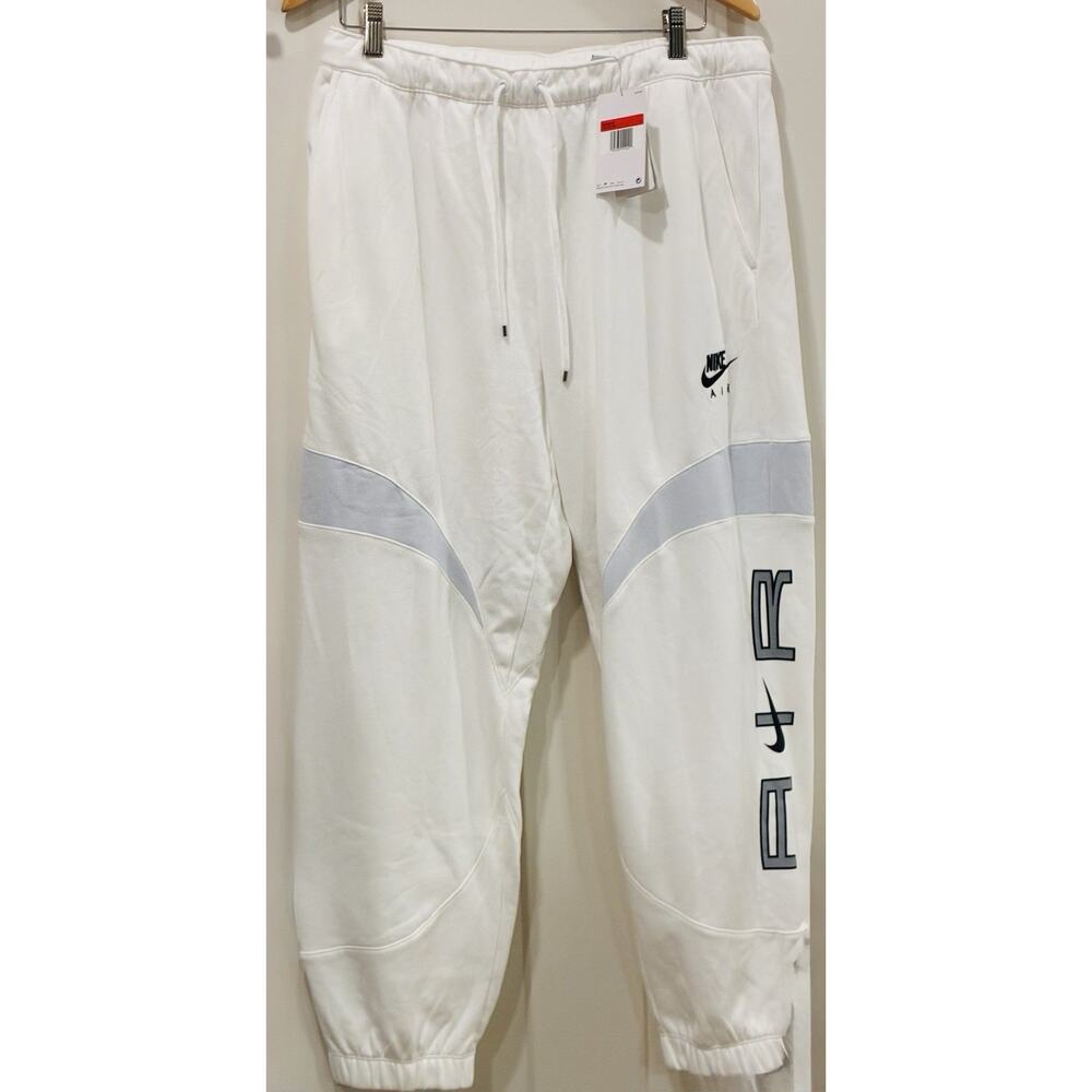 NWT Womens Nike Air white Graphic Logo Elastic Waist Drawstring Jogger DD5419 L